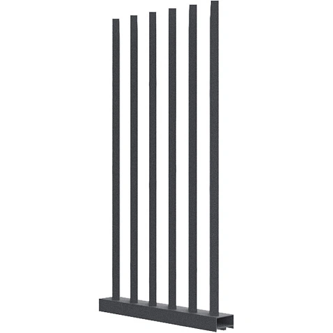 Забор Форпост AL, 100x40мм, зазор ≈59мм, срез 45°, поворот 45°, RAL 7024 МУАР