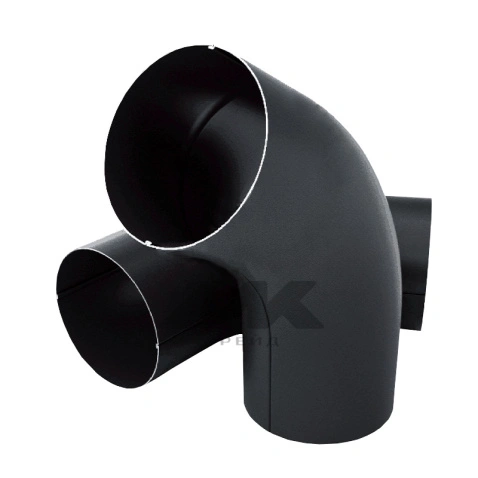 Колено трубы угловое PRO, RAL 9005, D125x90