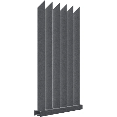 Забор Форпост AL, 100x40мм, зазор ≈59мм, срез 45°, поворот 45°, RAL 7024 МУАР