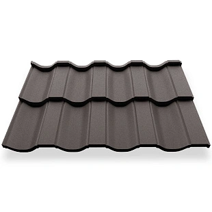 Металлочерепица НОРДО, A-Matt, RAL 8019, 0,5 мм, модуль