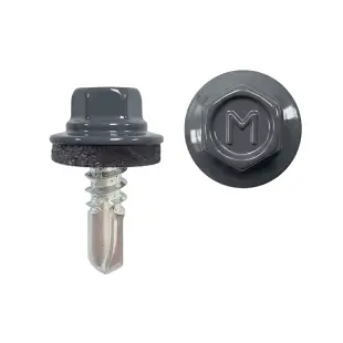 Саморез по металлу Daxmer 5,5*19 с шайбой EPDM со сверлом RAL7024