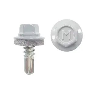 Саморез по металлу Daxmer 5,5*19 с шайбой EPDM со сверлом RAL9003