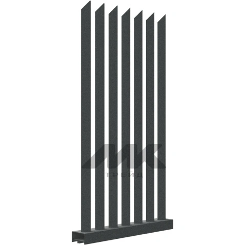 Забор Форпост AL, 60x40 мм, зазор ≈45мм, срез 45°, поворот 45° RAL 7016 МУАР