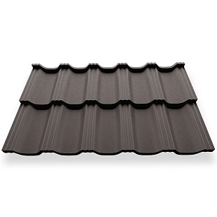 Металлочерепица ГЕРМАНО, МАТ, RAL 8019, 0,5 мм, модуль