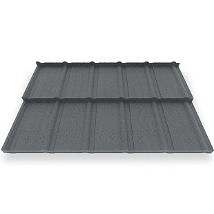 Металлочерепица МОРЕНО, КВАРЦ, RAL 7024, 0,5 мм, Модуль