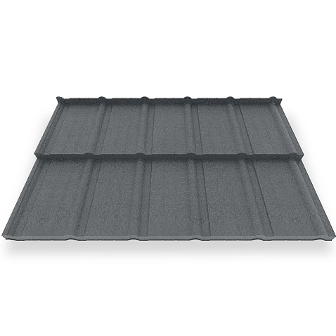 Металлочерепица МОРЕНО, КВАРЦ, RAL 7024, 0,5 мм, Модуль