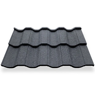 Металлочерепица НОРДО, КВАРЦ, RAL 7024, 0,5 мм, модуль