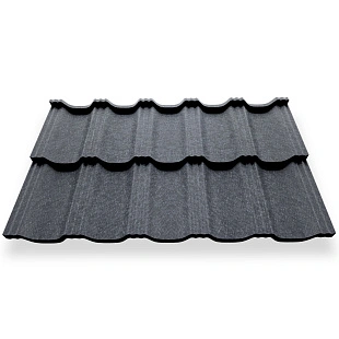 Металлочерепица ГЕРМАНО, КВАРЦ, RAL 7024, 0,5 мм, модуль