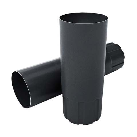 Труба круглая PRO, RAL 9005, D125x90, 3 м.