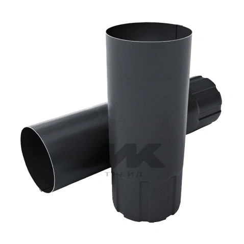 Труба круглая PRO, RAL 9005, D125x90, 3 м.