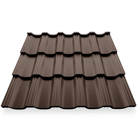 Металлочерепица ГЕРМАНО, ГЛЯНЕЦ, RAL 8017, 0,5 мм, листовая