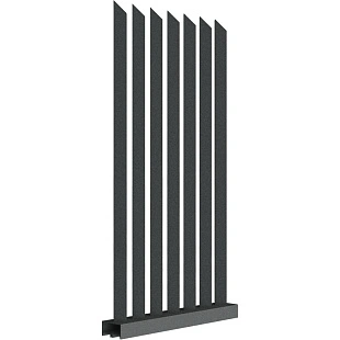 Забор Форпост AL, 60x40 мм, зазор ≈45мм, срез 45°, поворот 45° RAL 7016 МУАР