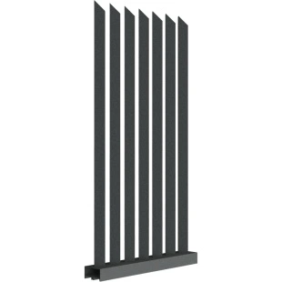 Забор Форпост AL, 60x40 мм, зазор ≈45мм, срез 45°, поворот 45° RAL 7016 МУАР