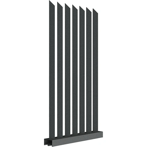 Забор Форпост AL, 60x40 мм, зазор ≈45мм, срез 45°, поворот 45° RAL 7016 МУАР