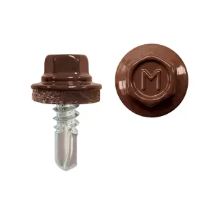 Саморез по металлу Daxmer 5,5*19 с шайбой EPDM со сверлом RAL8017
