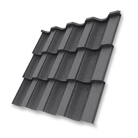 Металлочерепица НОРДО, КВАРЦ, RAL 7024, 0,5 мм, листовая