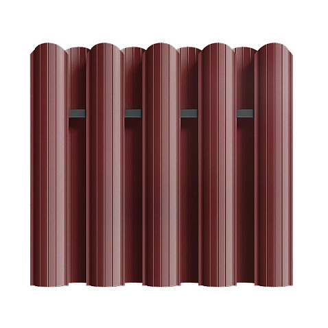 Штакетник Рубин СТАНДАРТ RAL3005, ГЛЯНЕЦ, двусторонний