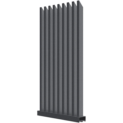 Забор Форпост AL, 80x40мм, зазор 50 мм, срез 45°, RAL 7024 МУАР