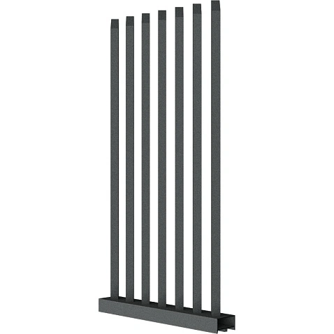 Забор Форпост AL, 60x40 мм, зазор ≈45мм, срез 45°, поворот 45° RAL 7016 МУАР