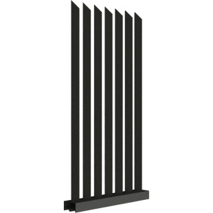 Забор Форпост AL, 60x40 мм, зазор ≈45мм, срез 45°, поворот 45° RAL 9005 МУАР