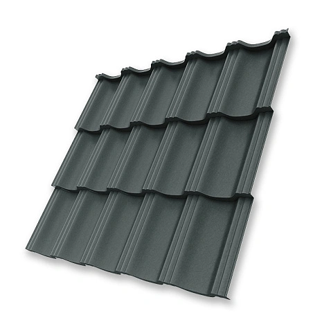 Металлочерепица ГЕРМАНО, RAL 7016, PuralMatt, 0,5мм, листовая