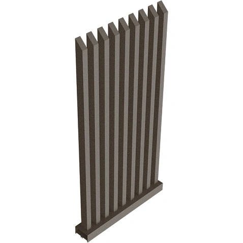 Забор Форпост AL, 60x40мм, зазор 50мм, срез 45°, RAL 8019 МУАР