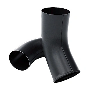 Колено трубы сливное PRO, RAL 9005, D125x90
