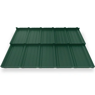 Металлочерепица МОРЕНО, ГЛЯНЕЦ, RAL 6005, 0.5 мм, Модуль