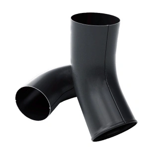 Колено трубы сливное PRO, RAL 9005, D125x90