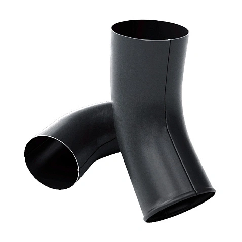 Колено трубы сливное PRO, RAL 9005, D125x90