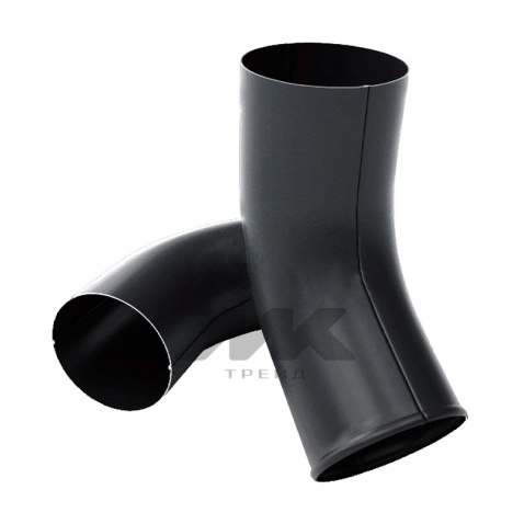 Колено трубы сливное PRO, RAL 9005, D125x90