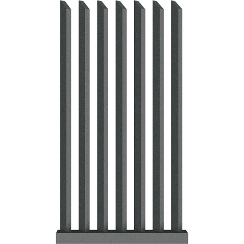 Забор Форпост AL, 60x40 мм, зазор ≈45мм, срез 45°, поворот 45° RAL 7016 МУАР