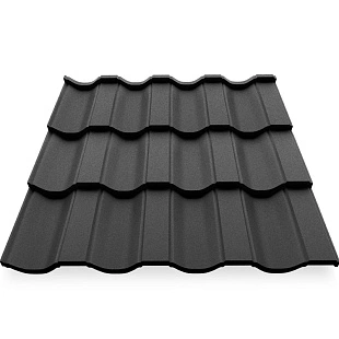 Металлочерепица НОРДО, PuralMatt, RAL 9005, 0,5 мм, листовая