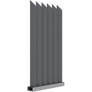 Забор Форпост AL, 100x40мм, зазор ≈59мм, срез 45°, поворот 45°, RAL 7024 МУАР