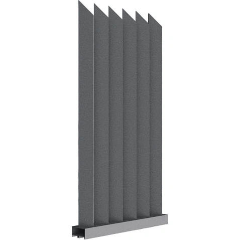 Забор Форпост AL, 100x40мм, зазор ≈59мм, срез 45°, поворот 45°, RAL 7024 МУАР