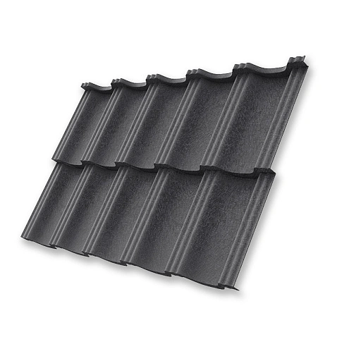 Металлочерепица ГЕРМАНО, КВАРЦ, RAL 7024, 0,5 мм, модуль