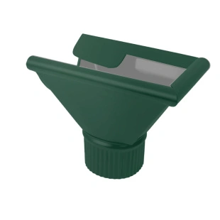Воронка-заглушка правая D120/90 RAL 6005, ГЛЯНЕЦ