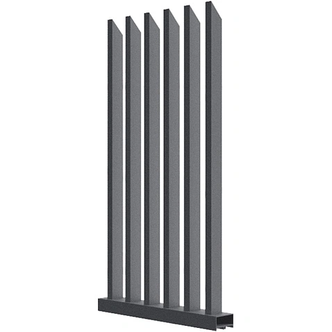 Забор Форпост AL, 80x40мм, зазор 100мм, срез 45°, RAL 7024 МУАР