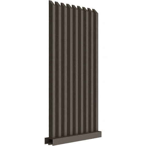 Забор Форпост AL, 60x40мм, зазор 50мм, срез 45°, RAL 8019 МУАР