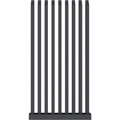 Забор Форпост AL, 80x40мм, зазор 50 мм, срез 45°, RAL 7024 МУАР