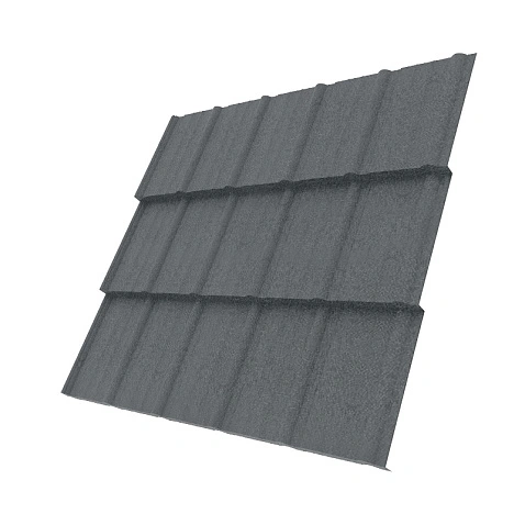 Металлочерепица МОРЕНО, КВАРЦ, RAL 7024, 0,5 мм, Листовая