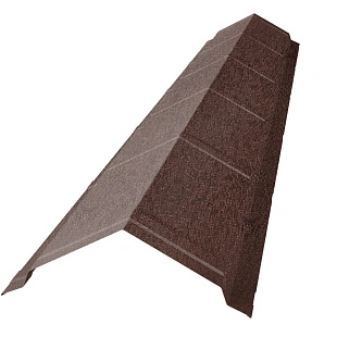 Конек домовидный штампованный, ExtraMatt, RAL 8019 (2,0 м)