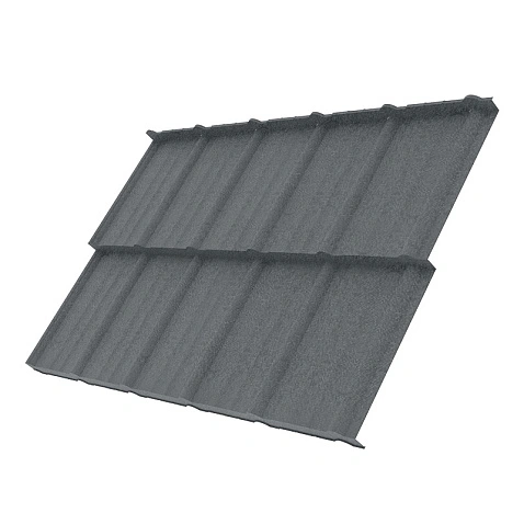 Металлочерепица МОРЕНО, КВАРЦ, RAL 7024, 0,5 мм, Модуль