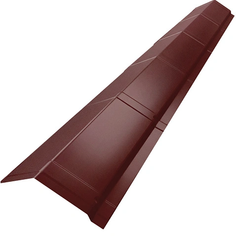 Конек домовидный штампованный, ГЛЯНЕЦ, RAL 3005 (2,0 м)