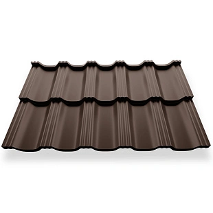 Металлочерепица ГЕРМАНО, ГЛЯНЕЦ, RAL 8017, 0,5 мм, Модуль